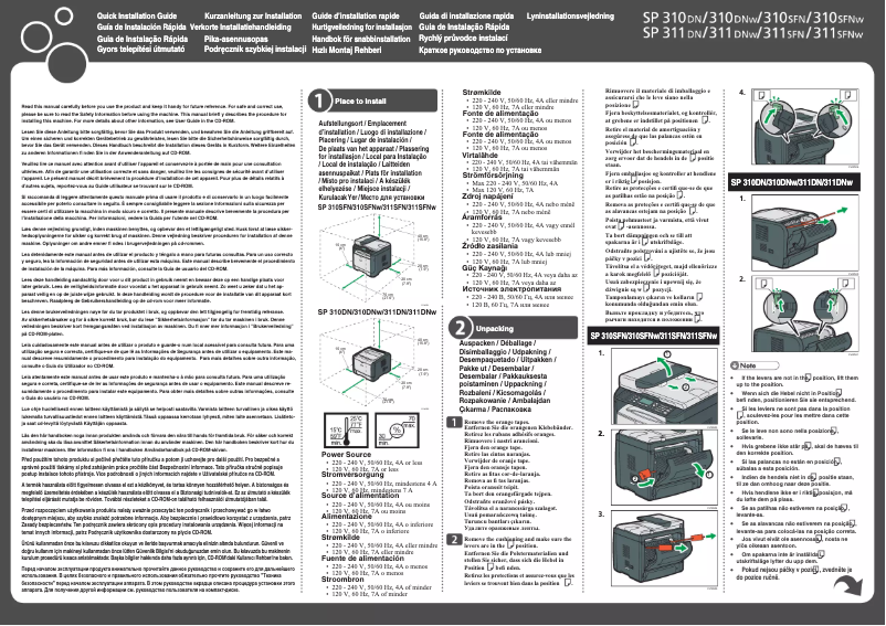 Page n°1 - Manuel utilisateur Ricoh SP 311DNw