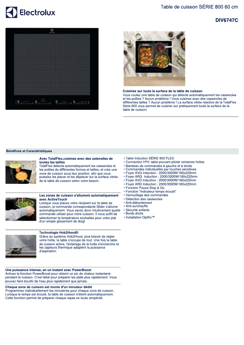Page n°1 - Fiche technique Electrolux DIV6747C
