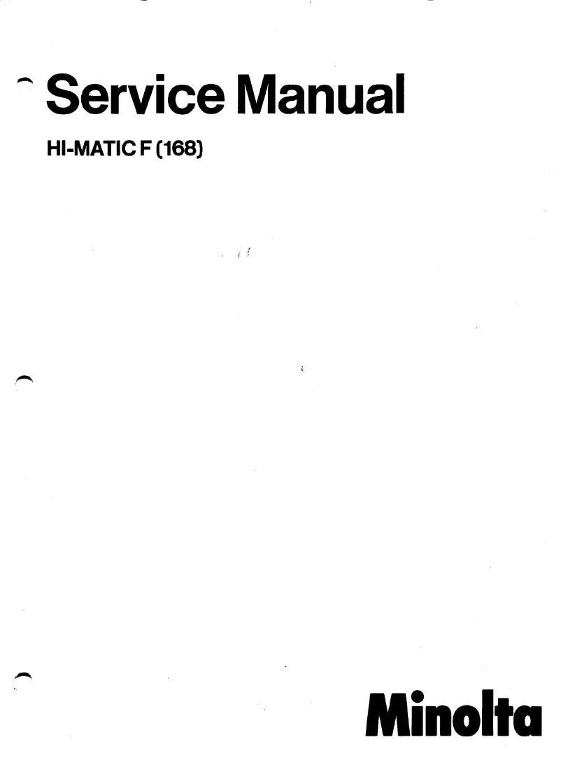 Page 1 de la notice Manuel utilisateur Konica Minolta Hi-Matic F