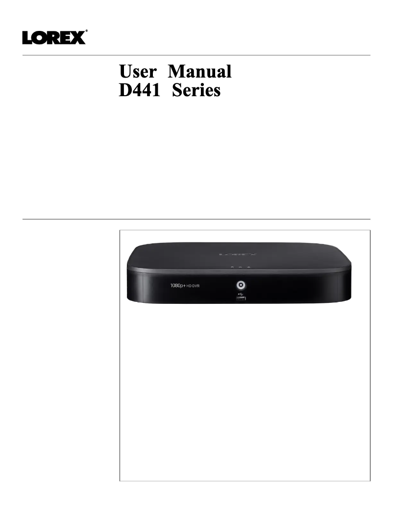 Page n°1 - Manuel utilisateur Lorex D441A62-G2DA