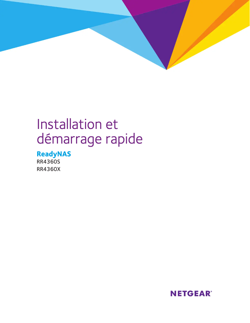 Page 1 de la notice Guide d'installation Netgear ReadyNAS RR4360S