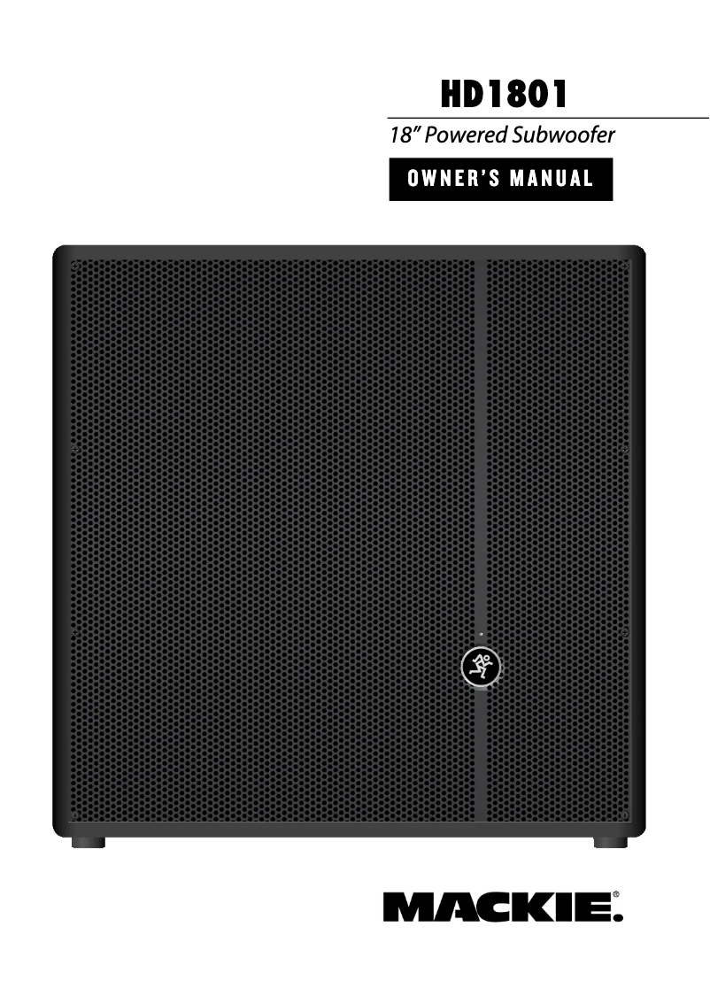 Page n°1 - Manuel utilisateur Mackie HD1801