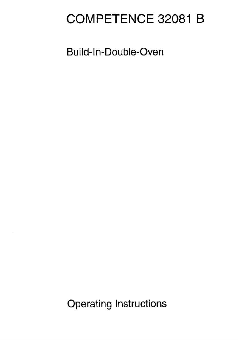 Page n°1 - Manuel utilisateur AEG Competence 32081 B rg