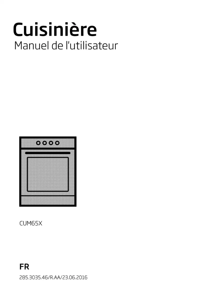 Page 1 de la notice Manuel utilisateur Beko CUM 65 X