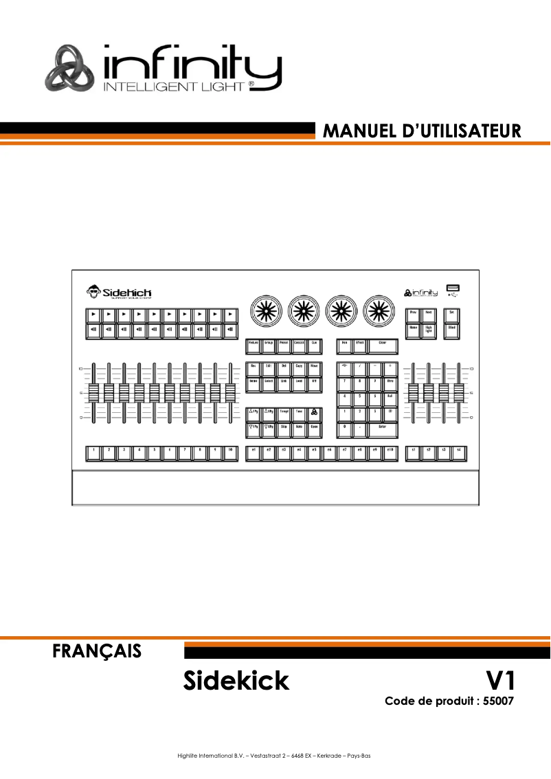 Page 1 de la notice Manuel utilisateur Infinity SideKick