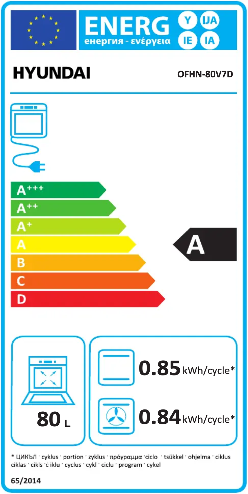 Page 1 de la notice Manuel utilisateur Hyundai OFHN-80V7D