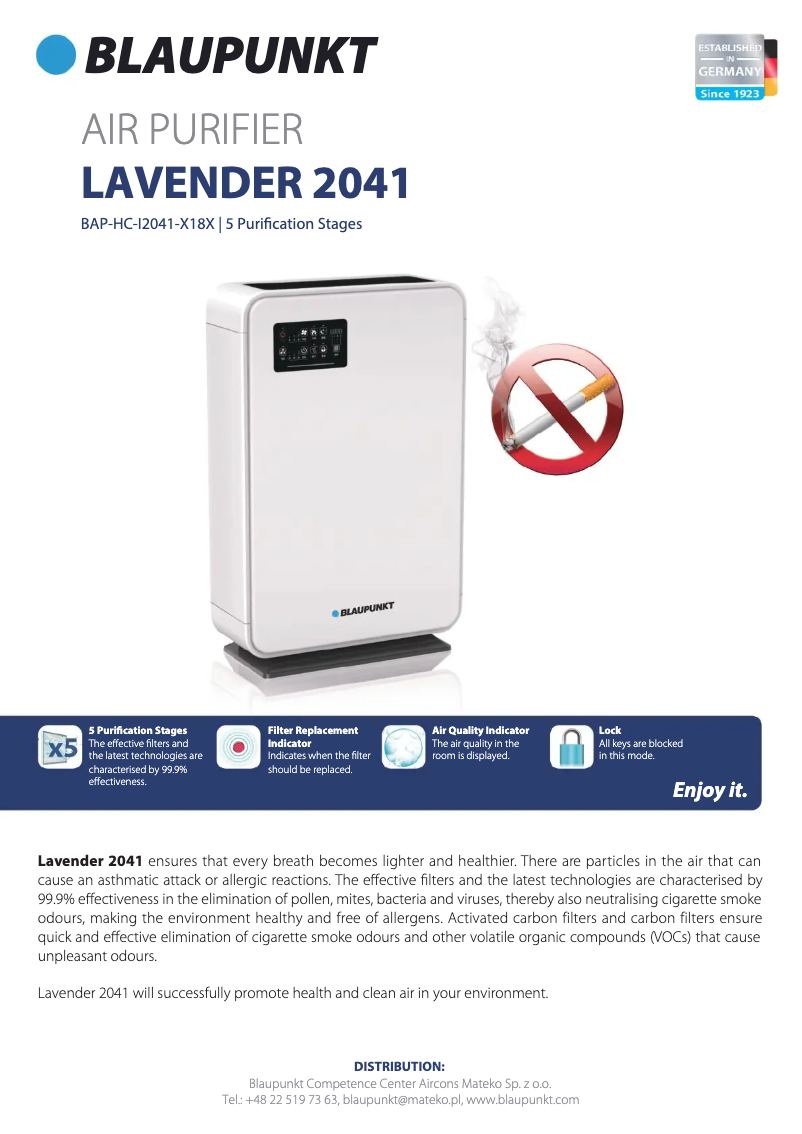 Image de la première page du manuel de l'appareil Lavender 2041