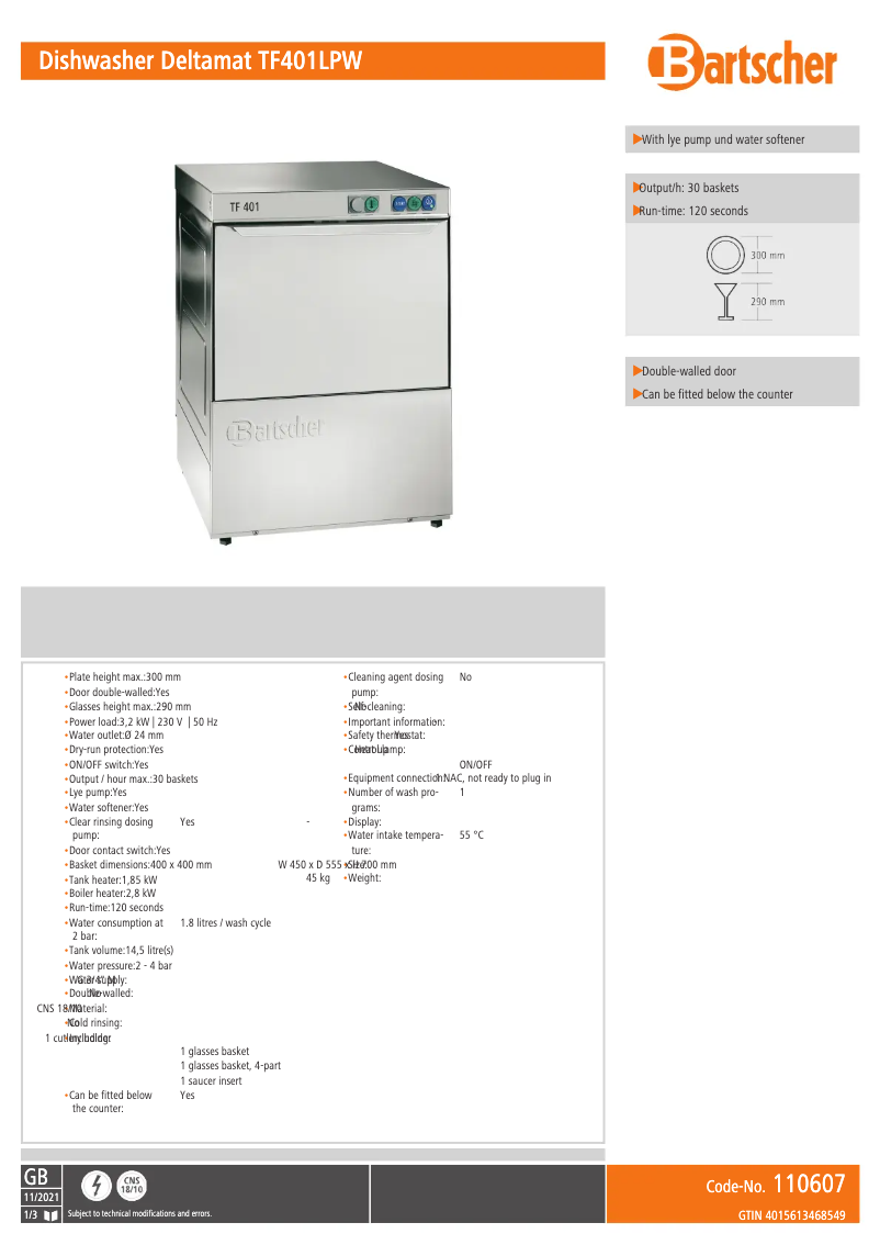 Image de la première page du manuel de l'appareil TF401LPW