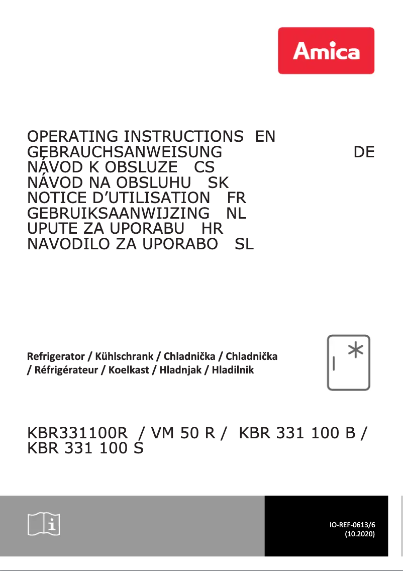 Page 1 de la notice Manuel utilisateur Amica KBR 331 100 B