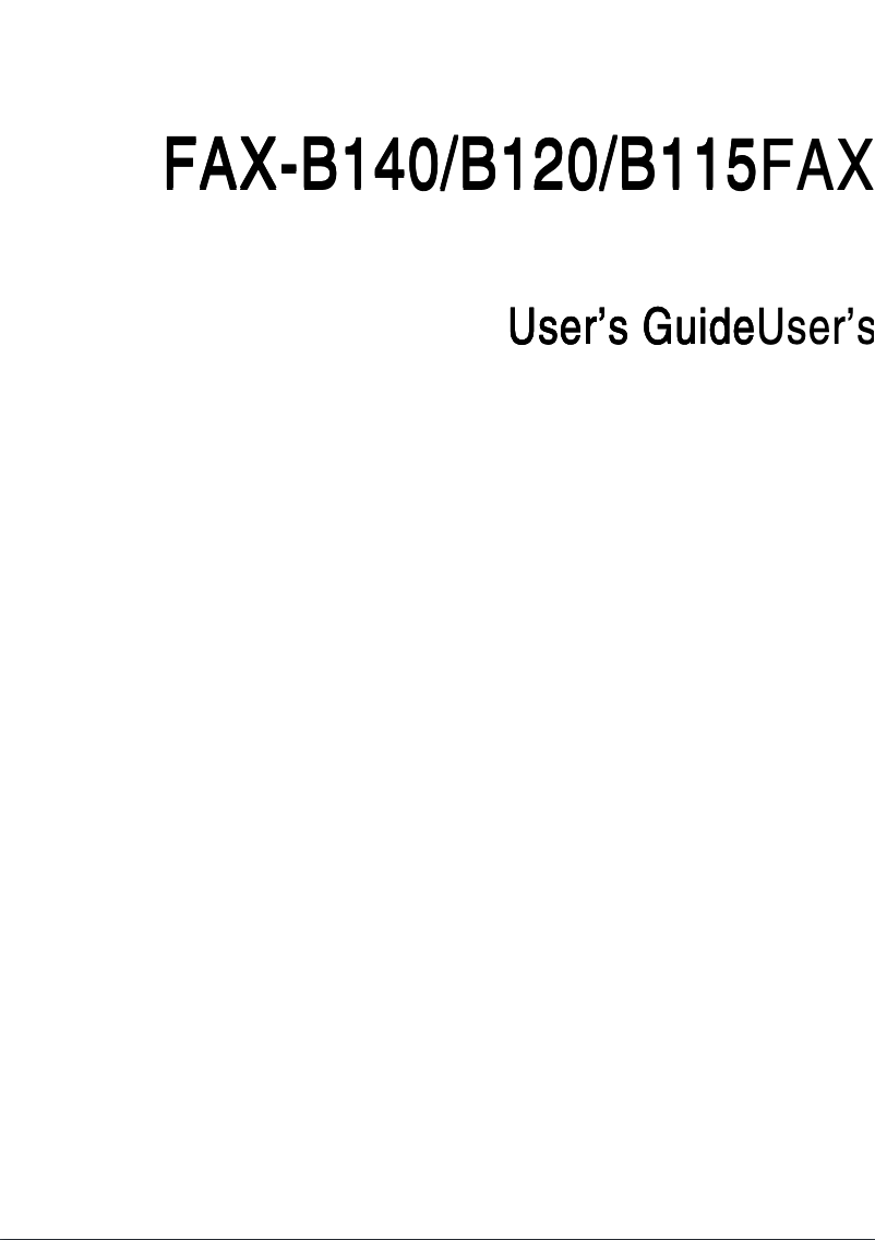 Page 1 de la notice Manuel utilisateur Canon FAX-B115