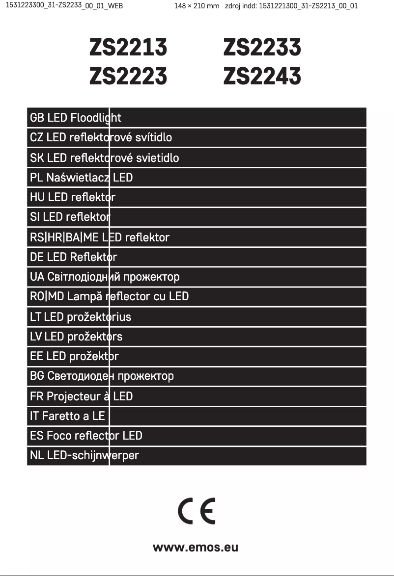 Page 1 de la notice Manuel utilisateur Emos ZS2233