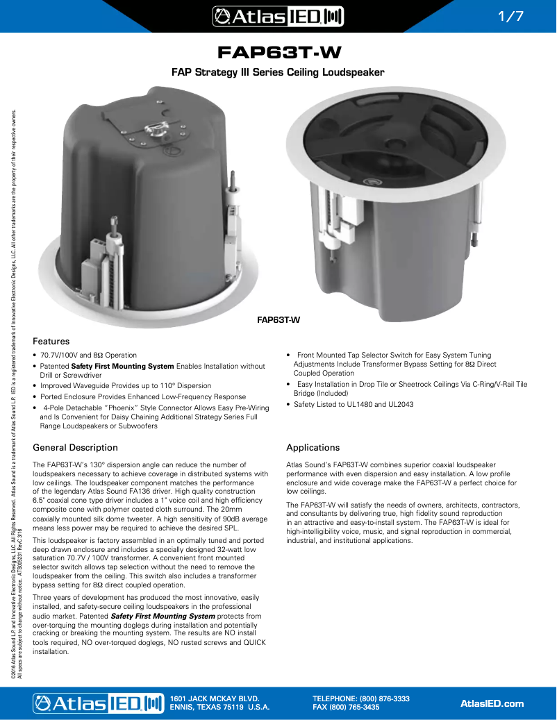 Image de la première page du manuel de l'appareil FAP63T-W