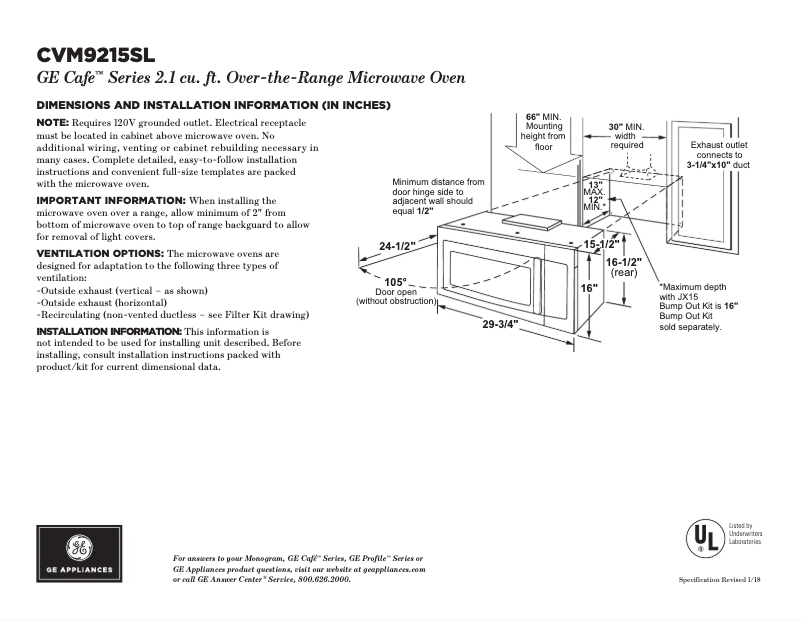 Page n°1 - Fiche technique GE Café CVM9215SLSS