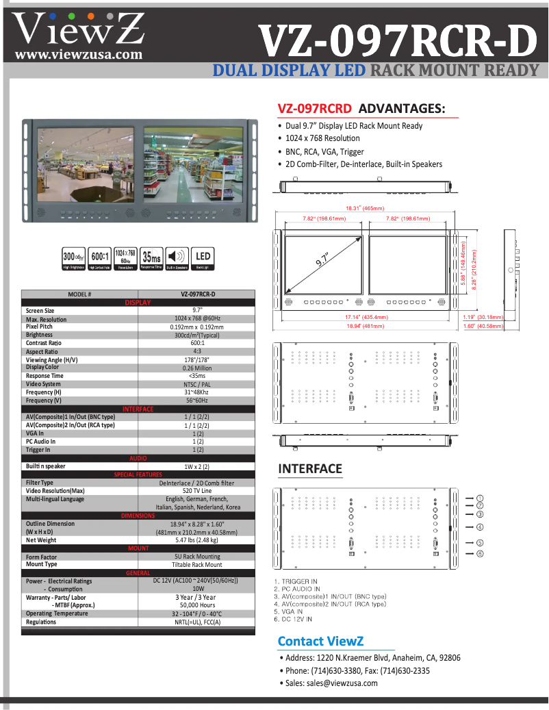 Image de la première page du manuel de l'appareil VZ-097RCR-D