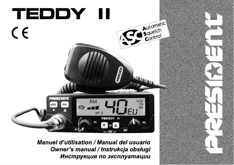 Page 1 de la notice Manuel utilisateur President Teddy II