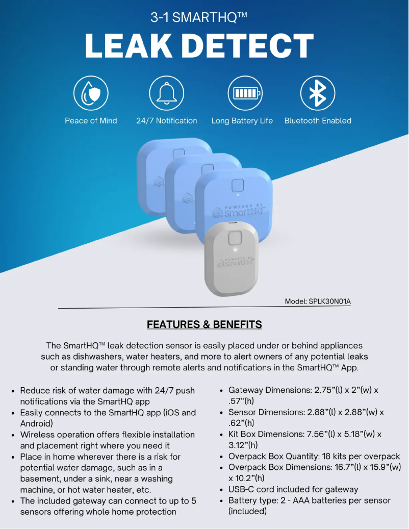 Page 1 de la notice Fiche technique GE SPLK30N01A
