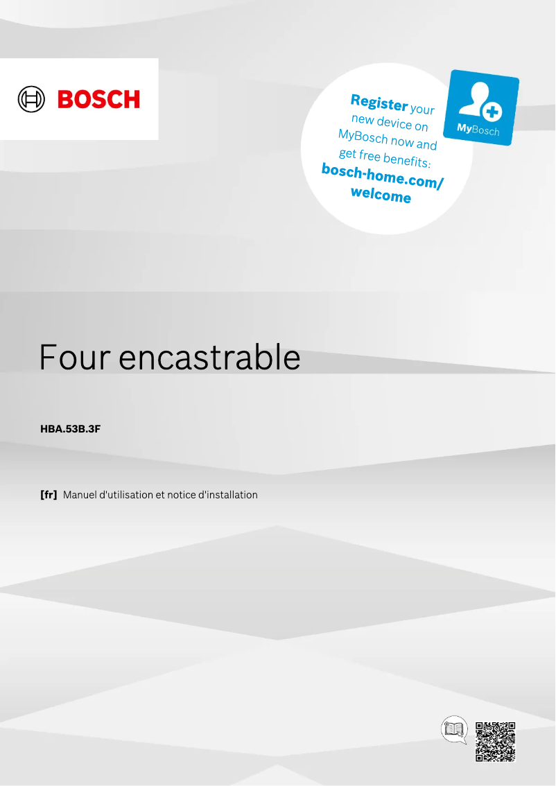 Page 1 de la notice Manuel utilisateur Bosch HBA553BR3F