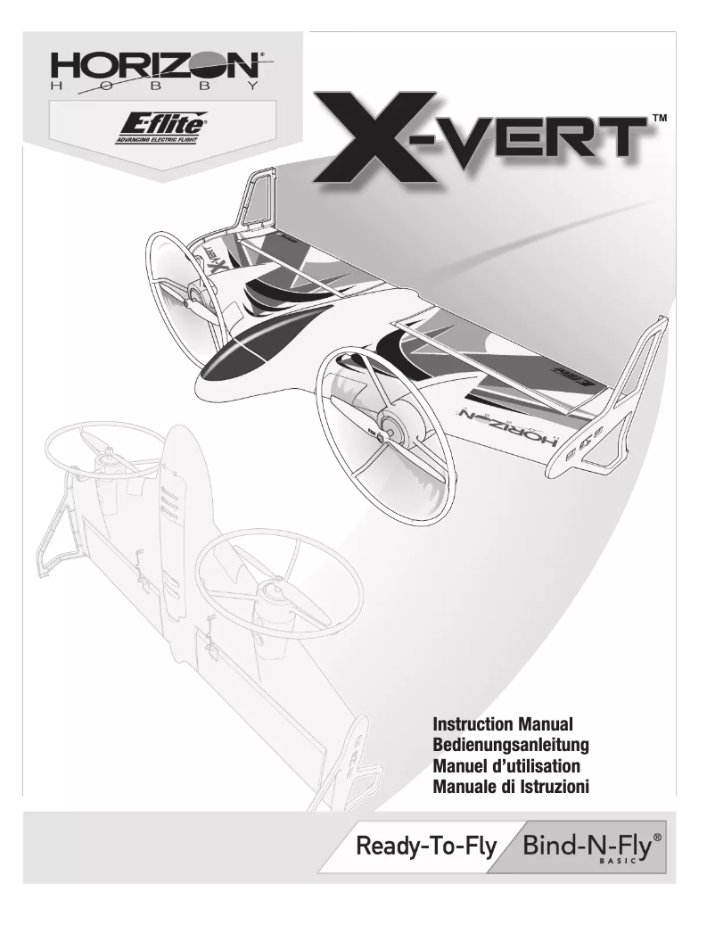 Page n°1 - Manuel utilisateur E-flite X-VERT VTOL