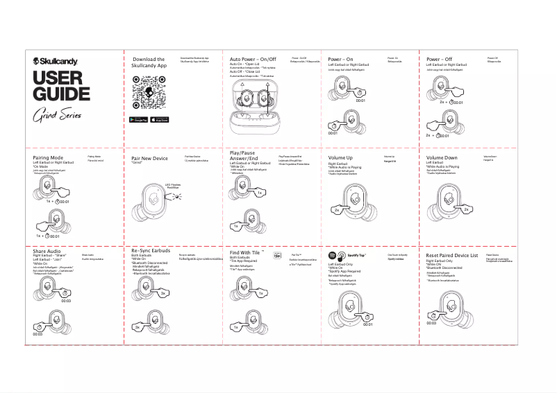 Page 1 de la notice Manuel utilisateur Skullcandy Grind