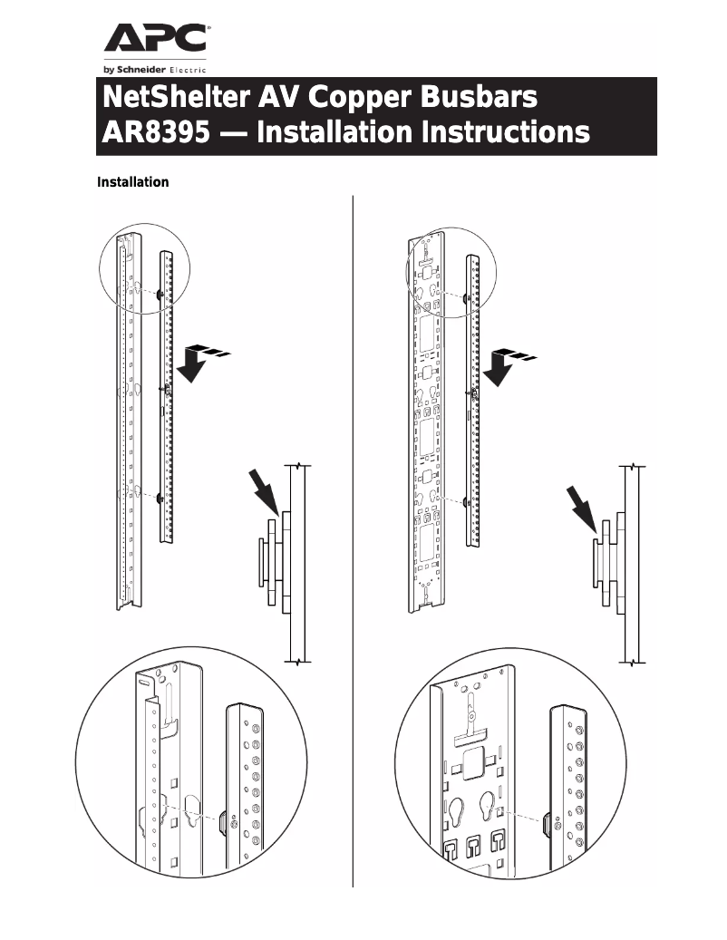 Page 1 of the manual Instruction Manual APC AR8395