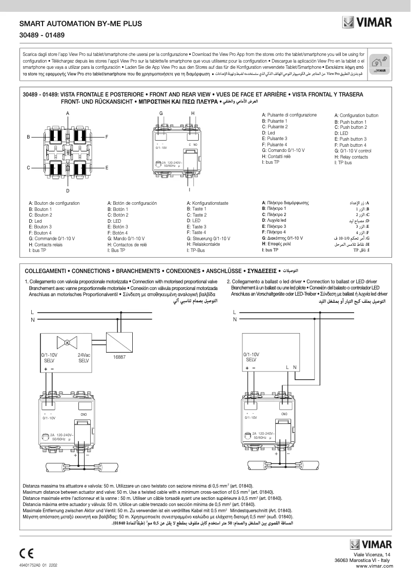 Page 1 de la notice Instructions / montage Vimar 01489