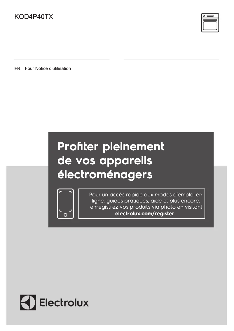 Page n°1 - Manuel utilisateur Electrolux KOD4P40TX