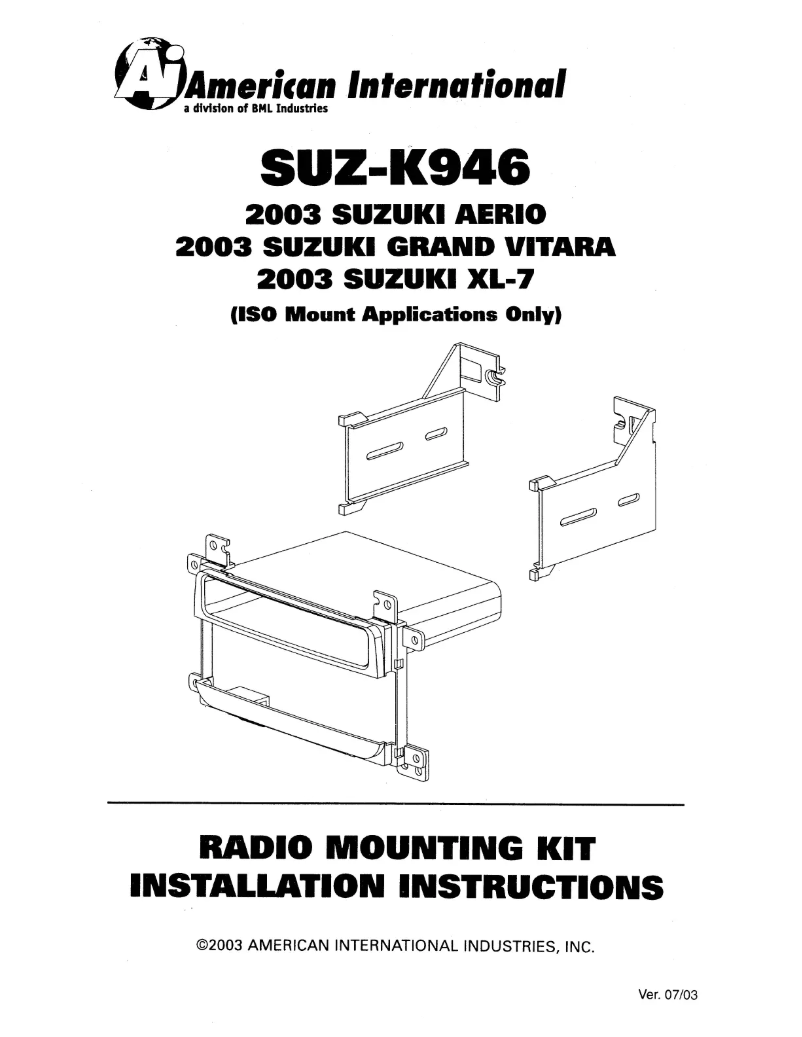 Image de la première page du manuel de l'appareil SUZK946