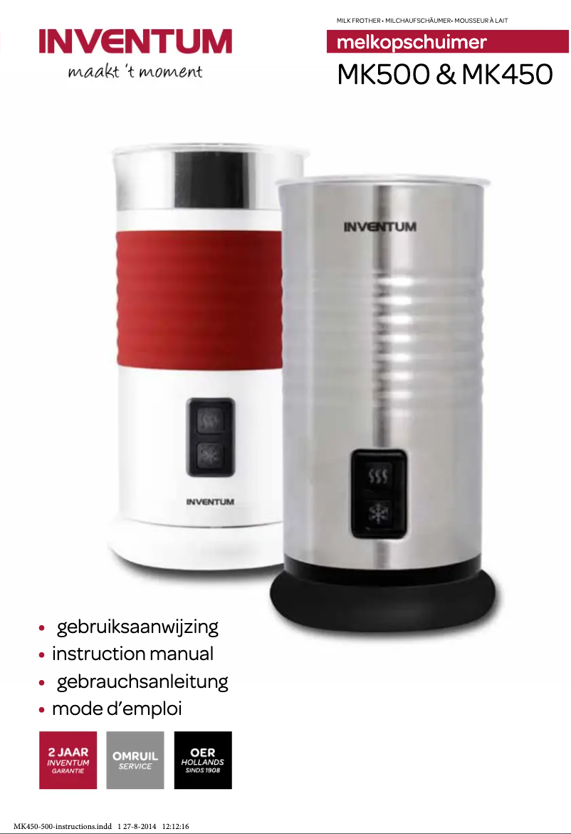 Page 1 de la notice Manuel utilisateur Inventum MK500