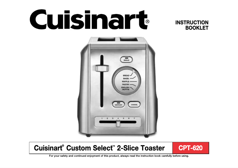 Page n°1 - Manuel utilisateur Cuisinart Custom Select CPT-620