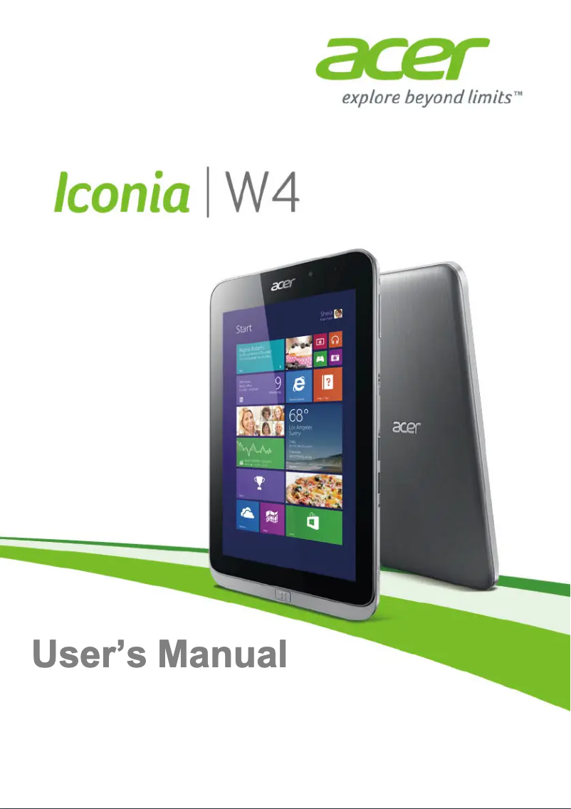 Página 1 del manual Manual de usuario Acer Iconia Tab W4