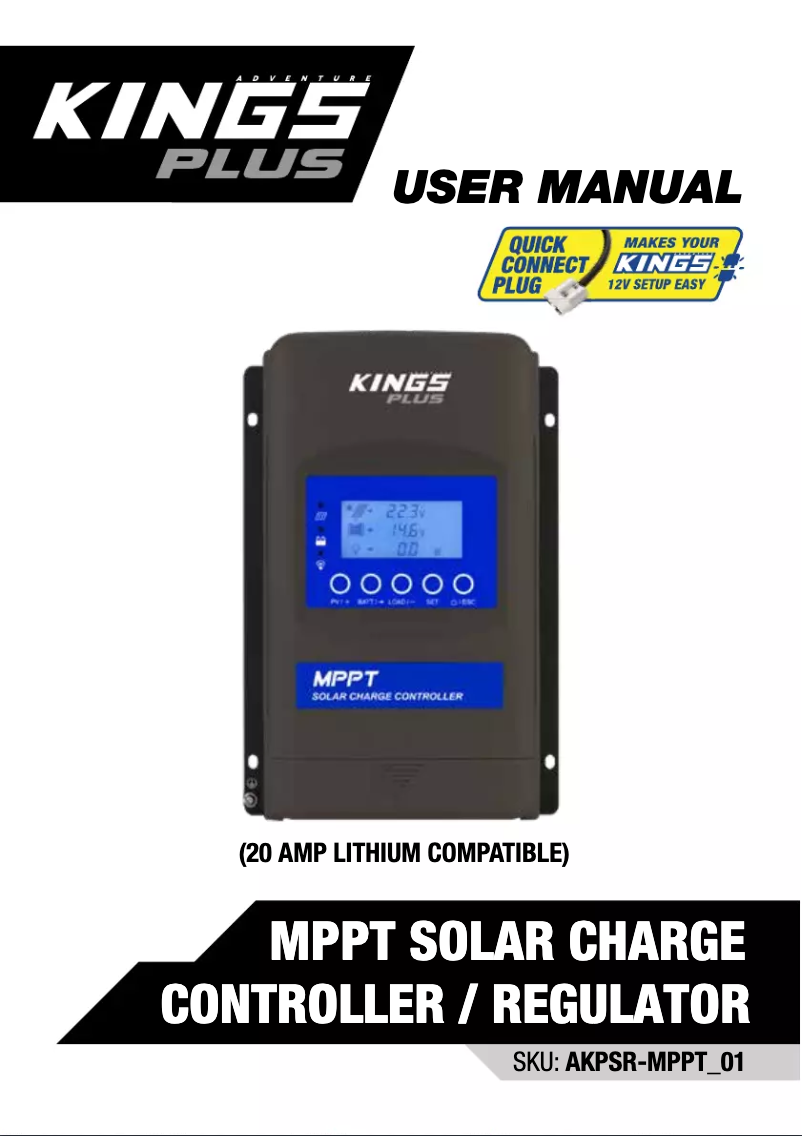 Page 1 de la notice Manuel utilisateur Adventure Kings Plus AKPSR-MPPT_01