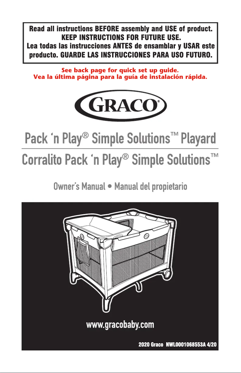 Page n°1 - Manuel utilisateur Graco Pack 'n Play Simple Solutions Playard