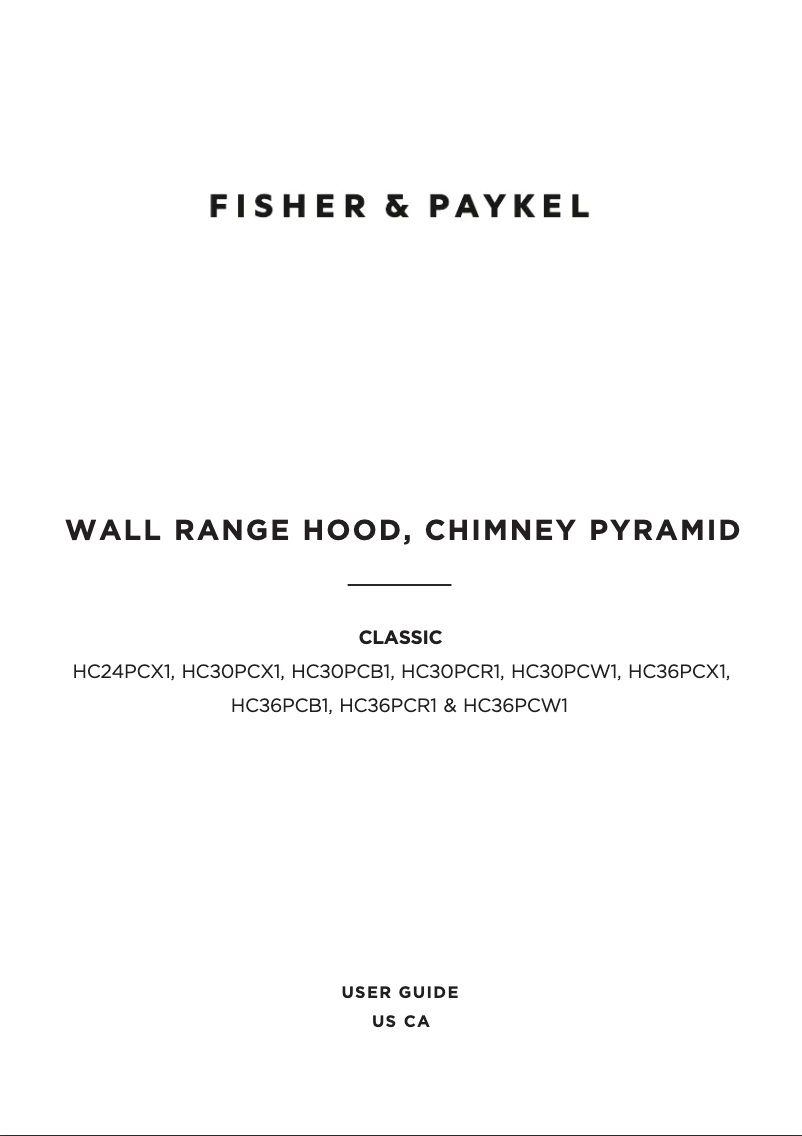 Page n°1 - Manuel utilisateur Fisher & Paykel HC30PCB1