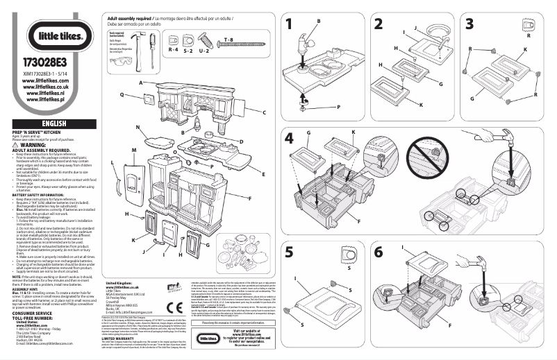 Page 1 de la notice Manuel utilisateur Little Tikes Gourmet Prep'n Serve Kitchen