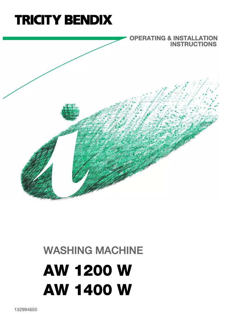 Page n°1 - Manuel utilisateur Tricity Bendix AW 1200 W