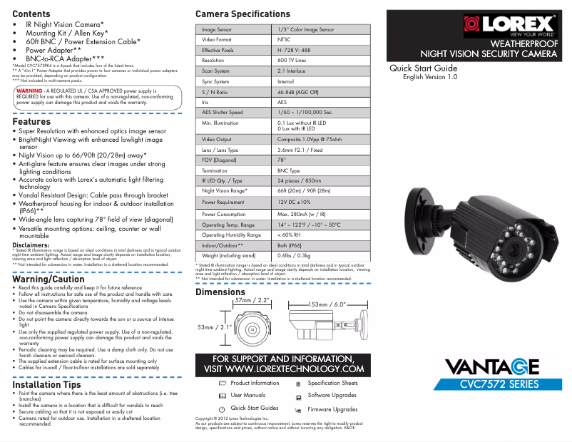 Image de la première page du manuel de l'appareil CVC7572F