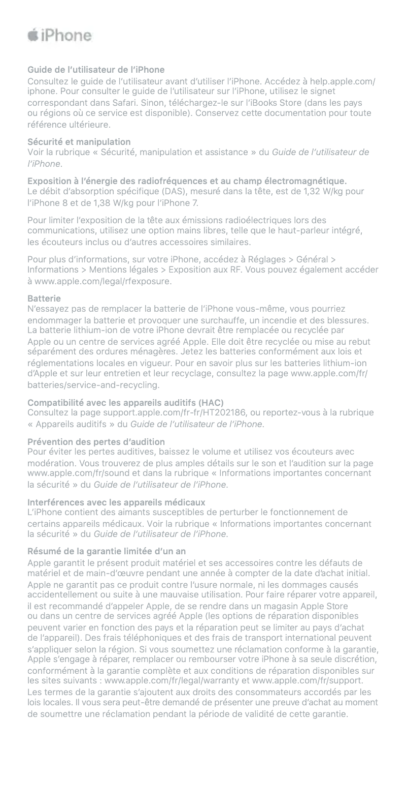 Page n°1 - Fiche technique Apple iPhone 7