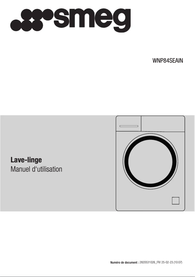 Page 1 de la notice Manuel utilisateur Smeg WNP84SEAIN