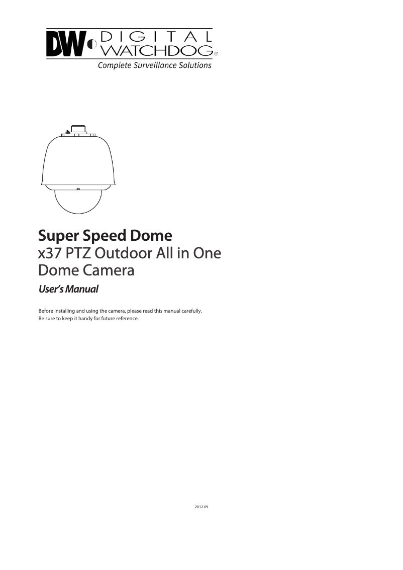 Page n°1 - Manuel utilisateur Digital Watchdog Star-Light DWC-PTZ37XAL