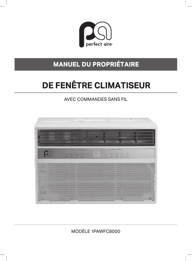 Page 1 de la notice Manuel utilisateur Perfect Aire 1PAWFC8000