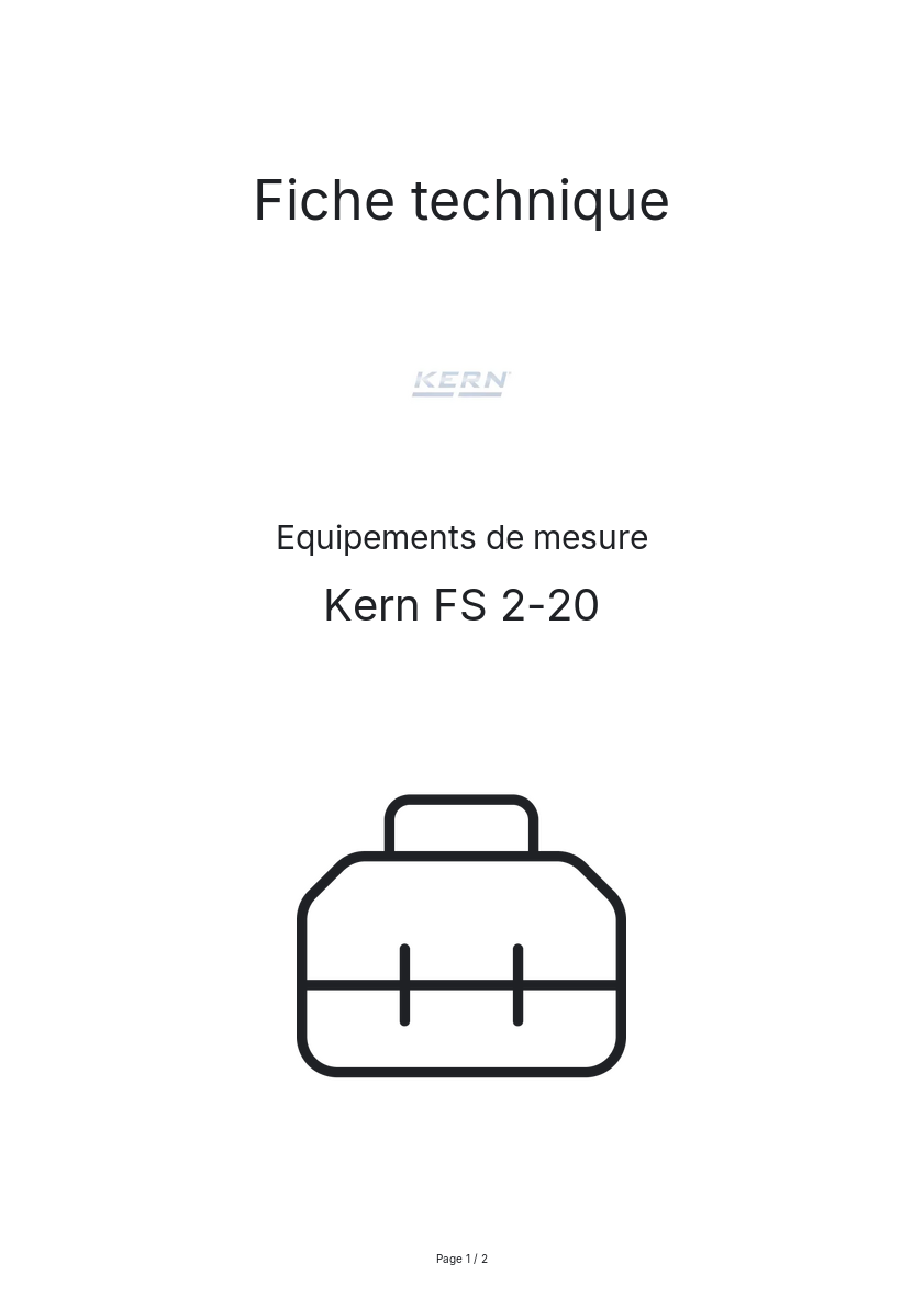 Page n°1 - Fiche technique Kern FS 2-20