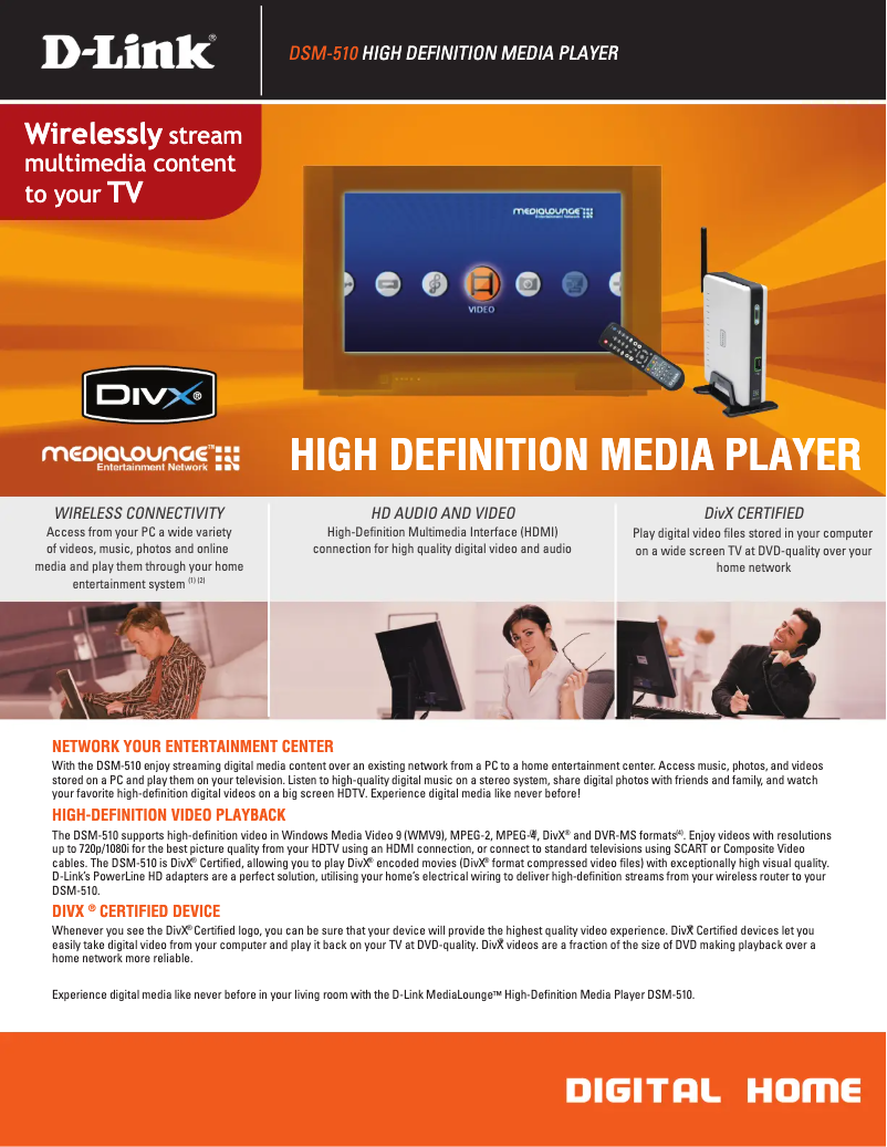 Page n°1 - Fiche technique D-Link DSM-510