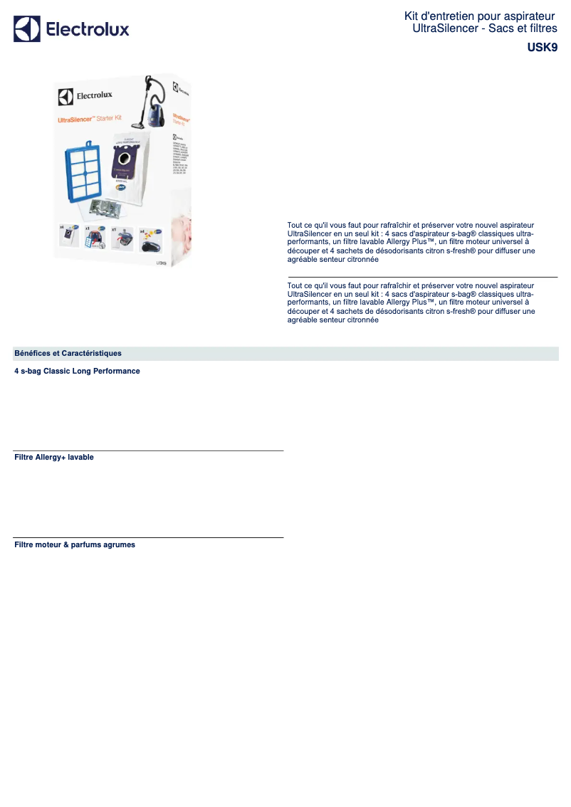 Página 1 del manual Manual de usuario Electrolux USK9