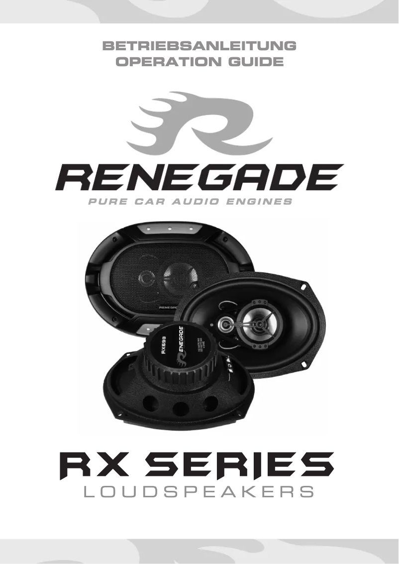 Page n°1 - Manuel utilisateur Renegade RX42