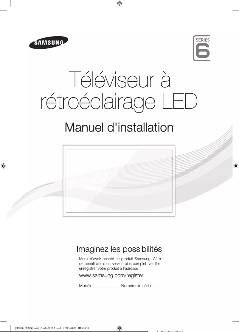 Page n°1 - Guide d'installation Samsung HG40EB690QB