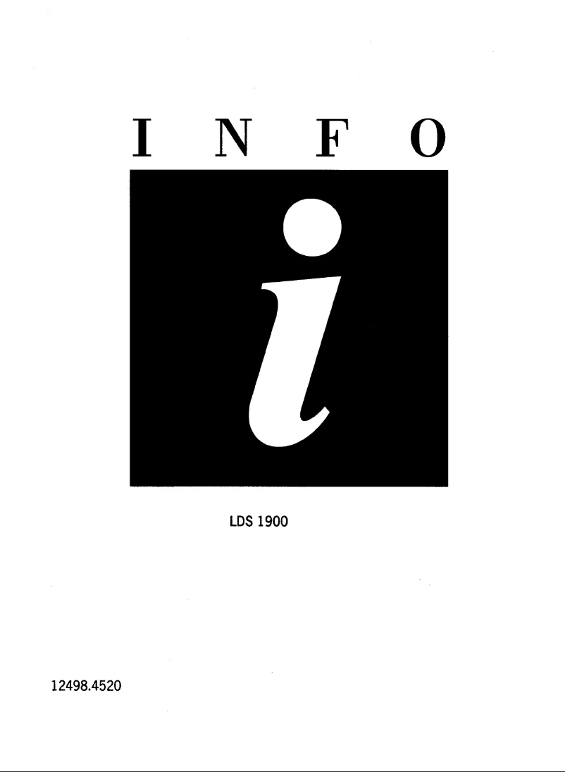 Image de la première page du manuel de l'appareil LDS1900