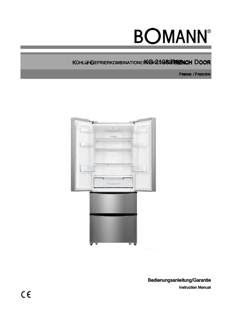 Page n°1 - Manuel utilisateur Bomann KG 2198