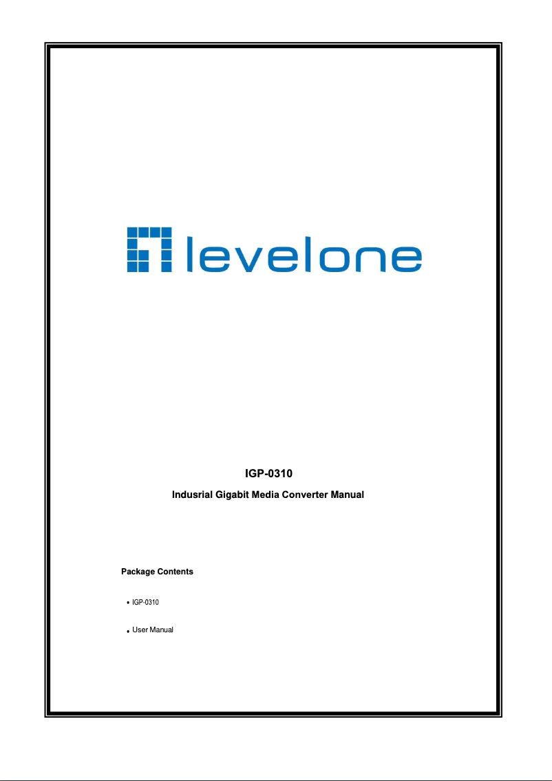 Page n°1 - Manuel utilisateur Equip IGP-0310