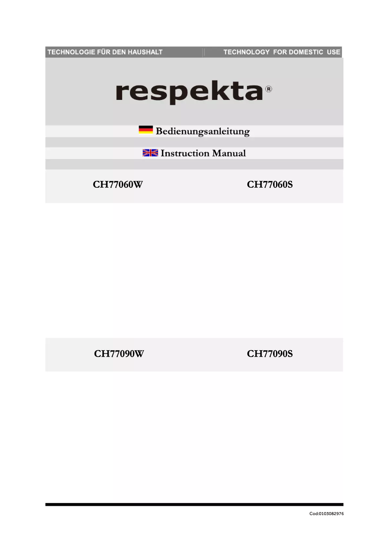 Page n°1 - Manuel utilisateur Respekta CH77060S