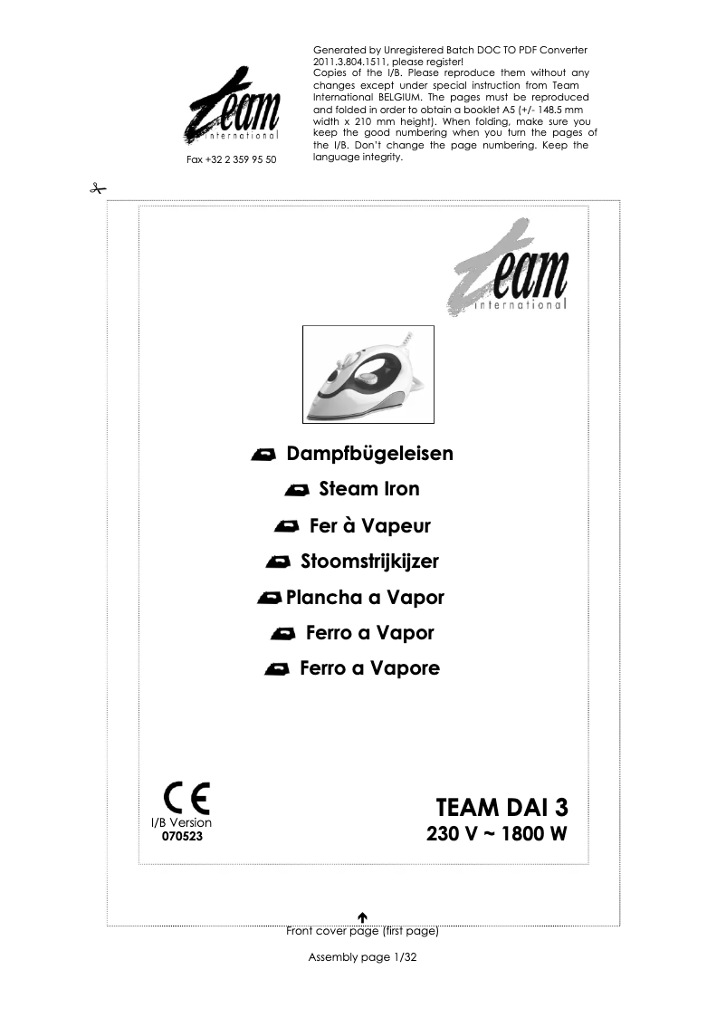 Page n°1 - Manuel utilisateur Team DAI 3